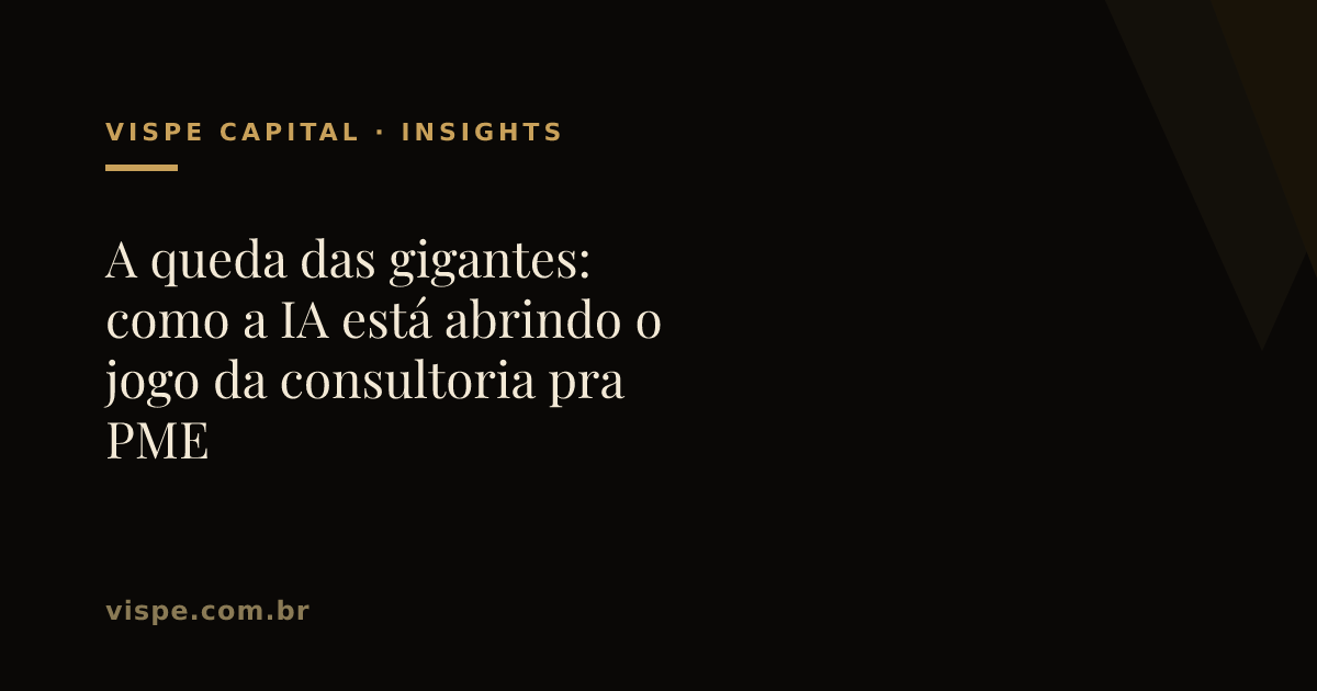 A queda das gigantes: como a IA está abrindo o jogo da consultoria pra PME